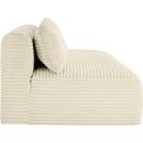 Meridian Shaggy Cream Corduroy Performance Fabric Modular Sofa IMAGE 4