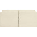 Meridian Shaggy Cream Corduroy Performance Fabric Modular Sofa IMAGE 5