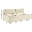 Meridian Shaggy Cream Corduroy Performance Fabric Modular Sofa IMAGE 9