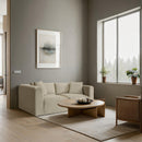 Meridian Shaggy Cream Corduroy Performance Fabric Modular Sofa IMAGE 2