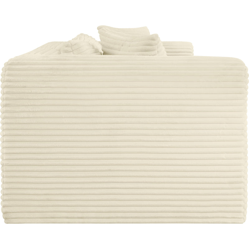 Meridian Shaggy Cream Corduroy Performance Fabric Modular Sofa IMAGE 4