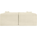 Meridian Shaggy Cream Corduroy Performance Fabric Modular Sofa IMAGE 5