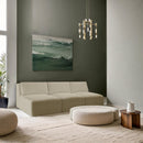 Meridian Shaggy Cream Corduroy Performance Fabric Modular Sofa IMAGE 2