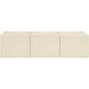 Meridian Shaggy Cream Corduroy Performance Fabric Modular Sofa IMAGE 5