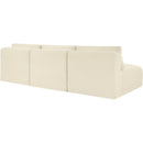 Meridian Shaggy Cream Corduroy Performance Fabric Modular Sofa IMAGE 7