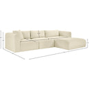 Meridian Shaggy Cream Corduroy Performance Fabric Modular Sectional IMAGE 12