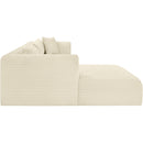 Meridian Shaggy Cream Corduroy Performance Fabric Modular Sectional IMAGE 4