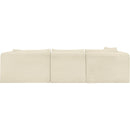 Meridian Shaggy Cream Corduroy Performance Fabric Modular Sectional IMAGE 5