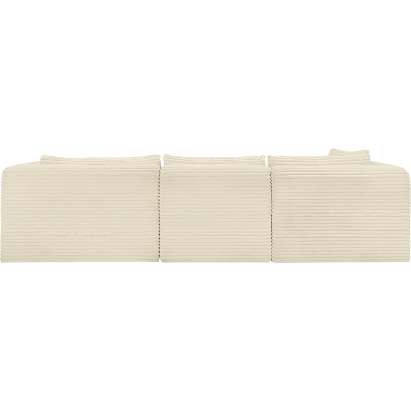 Meridian Shaggy Cream Corduroy Performance Fabric Modular Sectional IMAGE 5