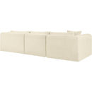 Meridian Shaggy Cream Corduroy Performance Fabric Modular Sectional IMAGE 7