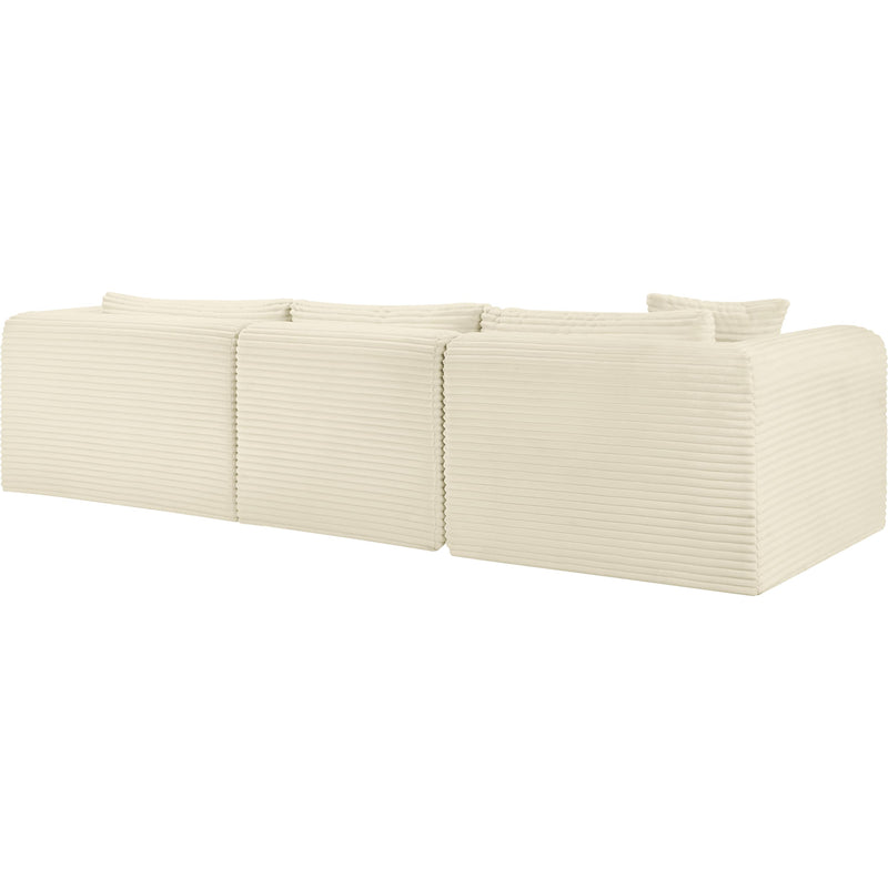 Meridian Shaggy Cream Corduroy Performance Fabric Modular Sectional IMAGE 7
