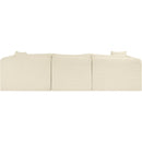 Meridian Shaggy Cream Corduroy Performance Fabric Modular Sectional IMAGE 5