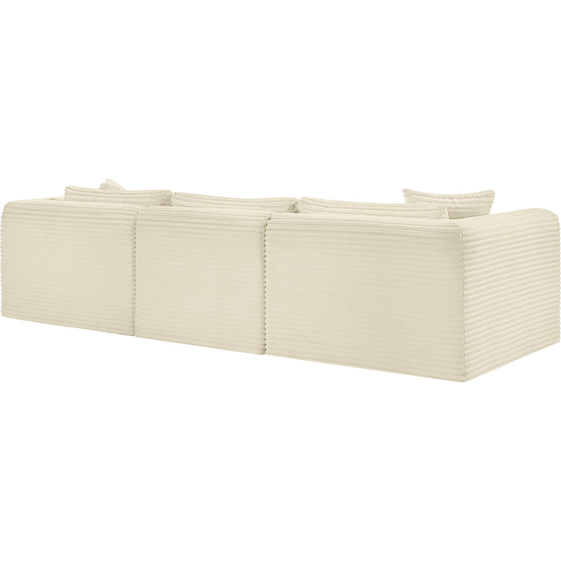 Meridian Shaggy Cream Corduroy Performance Fabric Modular Sectional IMAGE 7