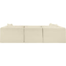 Meridian Shaggy Cream Corduroy Performance Fabric Modular Sectional IMAGE 5