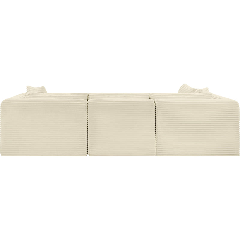 Meridian Shaggy Cream Corduroy Performance Fabric Modular Sectional IMAGE 5