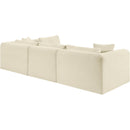 Meridian Shaggy Cream Corduroy Performance Fabric Modular Sectional IMAGE 7