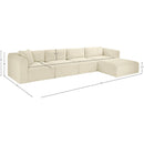 Meridian Shaggy Cream Corduroy Performance Fabric Modular Sectional IMAGE 12