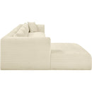 Meridian Shaggy Cream Corduroy Performance Fabric Modular Sectional IMAGE 4
