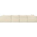 Meridian Shaggy Cream Corduroy Performance Fabric Modular Sectional IMAGE 5