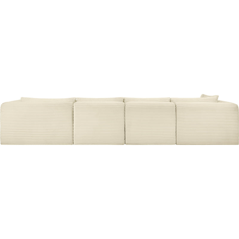 Meridian Shaggy Cream Corduroy Performance Fabric Modular Sectional IMAGE 5