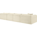 Meridian Shaggy Cream Corduroy Performance Fabric Modular Sectional IMAGE 7