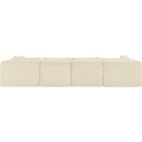 Meridian Shaggy Cream Corduroy Performance Fabric Modular Sectional IMAGE 5