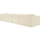 Meridian Shaggy Cream Corduroy Performance Fabric Modular Sectional IMAGE 7