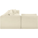 Meridian Shaggy Cream Corduroy Performance Fabric Modular Sectional IMAGE 4