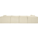 Meridian Shaggy Cream Corduroy Performance Fabric Modular Sectional IMAGE 5