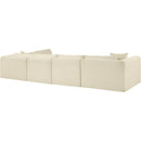 Meridian Shaggy Cream Corduroy Performance Fabric Modular Sectional IMAGE 7