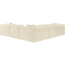 Meridian Shaggy Cream Corduroy Performance Fabric Modular Sectional IMAGE 5