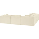 Meridian Shaggy Cream Corduroy Performance Fabric Modular Sectional IMAGE 7