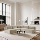 Meridian Shaggy Cream Corduroy Performance Fabric Modular Sectional IMAGE 2