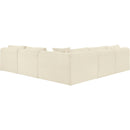Meridian Shaggy Cream Corduroy Performance Fabric Modular Sectional IMAGE 5