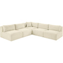 Meridian Shaggy Cream Corduroy Performance Fabric Modular Sectional IMAGE 6
