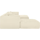 Meridian Shaggy Cream Corduroy Performance Fabric Modular Sectional IMAGE 4