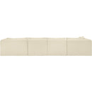 Meridian Shaggy Cream Corduroy Performance Fabric Modular Sectional IMAGE 5