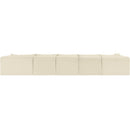 Meridian Shaggy Cream Corduroy Performance Fabric Modular Sectional IMAGE 5