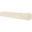 Meridian Shaggy Cream Corduroy Performance Fabric Modular Sectional IMAGE 7