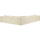 Meridian Shaggy Cream Corduroy Performance Fabric Modular Sectional IMAGE 7