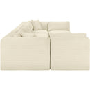 Meridian Shaggy Cream Corduroy Performance Fabric Modular Sectional IMAGE 4