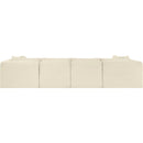 Meridian Shaggy Cream Corduroy Performance Fabric Modular Sectional IMAGE 5