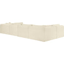 Meridian Shaggy Cream Corduroy Performance Fabric Modular Sectional IMAGE 7