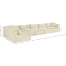 Meridian Shaggy Cream Corduroy Performance Fabric Modular Sectional IMAGE 12