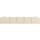 Meridian Shaggy Cream Corduroy Performance Fabric Modular Sectional IMAGE 4