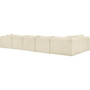 Meridian Shaggy Cream Corduroy Performance Fabric Modular Sectional IMAGE 6