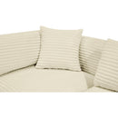 Meridian Shaggy Cream Corduroy Performance Fabric Modular Sectional IMAGE 11