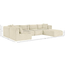 Meridian Shaggy Cream Corduroy Performance Fabric Modular Sectional IMAGE 13