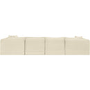 Meridian Shaggy Cream Corduroy Performance Fabric Modular Sectional IMAGE 5