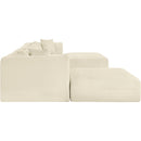 Meridian Shaggy Cream Corduroy Performance Fabric Modular Sectional IMAGE 4